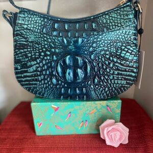 BRAHMIN… NWT SHAYNA CROSSBODY HANDBAG IRIDESCENT TEAL